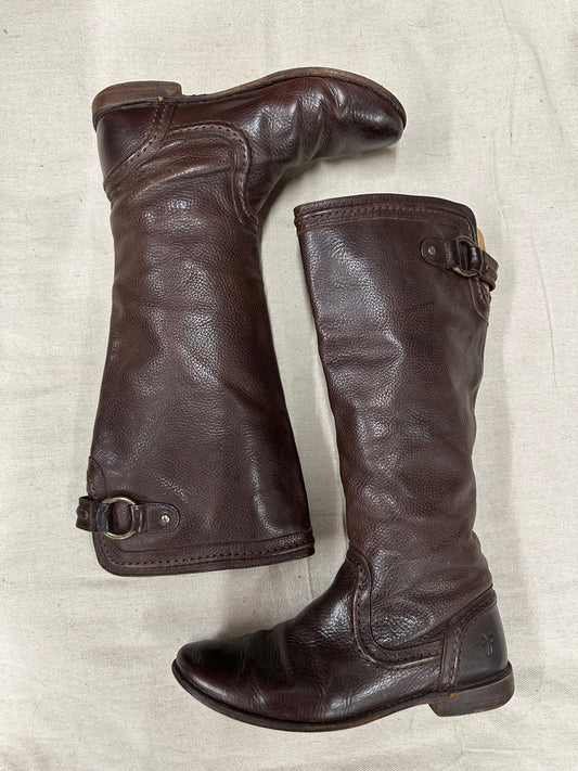 Vintage Tall Brown Frye Cowboy Boots