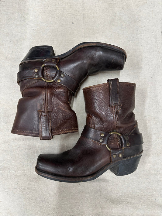 Vintage Low Frye Brown Cowboy Boots