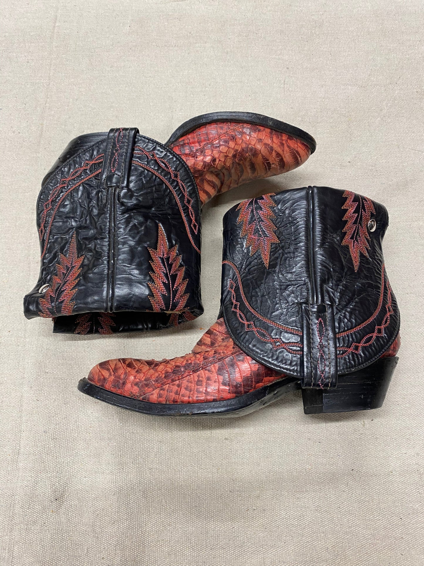 Red Exotic Tony Lama Canty Boots