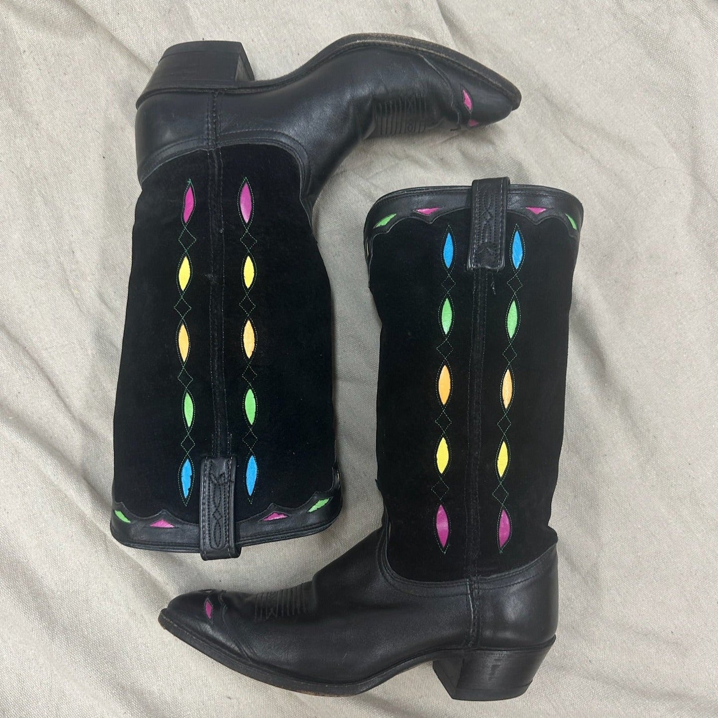 Rainbow Detailed Cowboy Boots