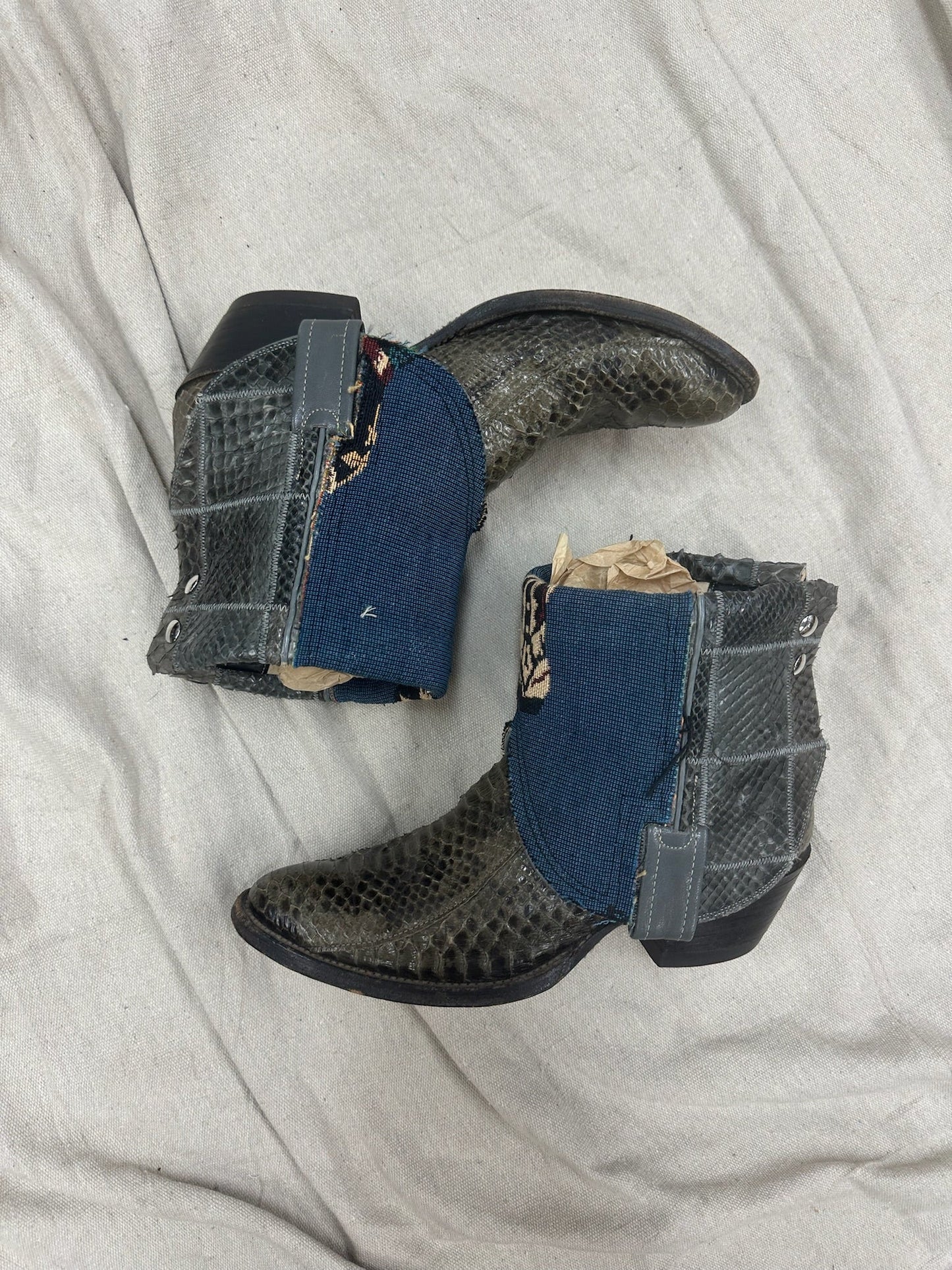 Vintage Snakeskin Canty Boots