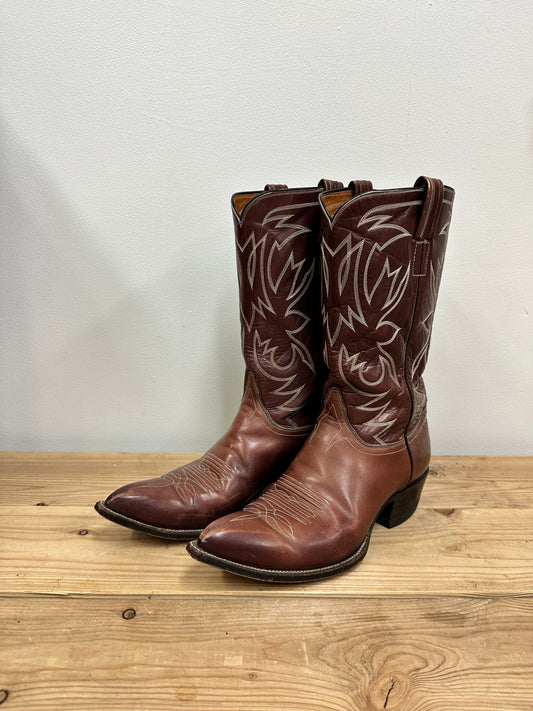 80s Brown Leather Cowboy Boots